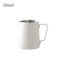 1 Pack Milk Frothing Pitcher, 350ml & 600ml Espresso Steaming Pitcher, Stainless Steel Milk Frother Steamer Cup, with Free lace needles 350ml balta