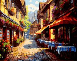 Tapyba Pagal Skaičius: „Europietiška kavinė“ 40x50 cm