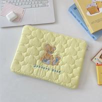 Soft Cloud Cartoon Embroidered iPad/Tablet Bag, 13/14 Inch Laptop Storage 11 inch beige