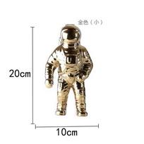 Auksinė kosmonauto skulptūra Astronautas Keramikinė vaza Kūrybingas modernus kosmonauto modelis Ornamentas Statulėlė Sodo stalviršis Namų dekoracija auksas