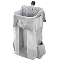 Gray Striped Baby Bedside Hanging Bag Ideal Storage Solution For Nursery Stripe