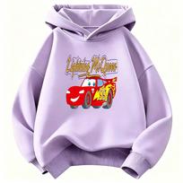 Cars Lightning McQueen Yellow Cartoon Hoodie for Boys 160 cm šviesiai violetinė spalva