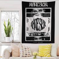 M-Maneskin band Chart Tapestry Home Decoration hippie bohemian decoration divination Wall Hanging Home Decor 100X70CM gray