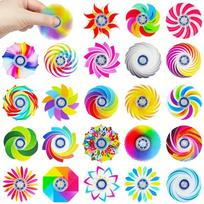 5/10/20pcs Mini Ranbow Fidget Spinner Sensory Stress Toys Kids Birthday Party Favor Classroom Prize Goodies Bags Stuffer 5pcs yellow