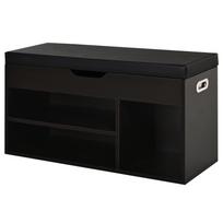 Ergonomiška paminkštinta prieškambario batų lentyna, prieškambario baldai su batų lentyna, su 3 skyriais, sėdynė iš PU odos, 80x30x43 cm 80 x 30 x 43 cm