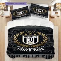 Unity Passion: Forza Juve Bedding (1 * duvet cover + 2 * pillowcase, without core) Christmas birthday gift Bedding set Duvet cover and pillowcase 135x200cm