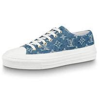 LOUIS VUITTON Lv Stellar Low Top Denim Blue Women's 1A4WT 37 gray