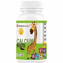 Immunescience Calcium For Kids With Vitamin D3 (Vit d),Magnesium,Zinc,Vitamin C,L lysine Multivitamin Supplement For Strong Bone,Teeth,Height,&