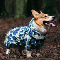 Welsh Corgi Dog Vandeniui atsparus šunų paltas Kombinezonas naminiams gyvūnėliams Drabužiai nuo lietaus Šunų drabužiai su šviesą atspindinčia juostele L-6L dideliems šunims L white