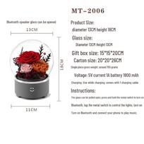 Creative DIY Bluetooth Speaker with Preserved Rose Flower Vase - Valentine's Day Gift 5W gray