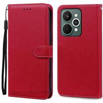 For Realme 15 Pro Case Wallet Flip Leather Cover For Realme 15 Case Magnetic Book Cover Realme 15 Pro Case Coque Fundas Etui Realme 15 (15 Pro) tamsiai raudona spalva
