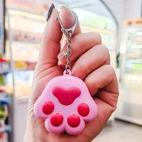 Luminous Sounding Cat Paw Keychain Bell Doll Ornament OPP Packaging brown