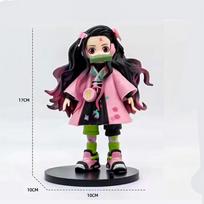 Anime 15cm Demon Slayer Figure Nezuko Tanjirou Zenitsu Inosuke Kyoujurou Giyuu Kawaii Qposket PVC Model Toys children Gift black
