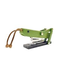 Creative Grasshopper Wooden Stapler - Cute Green Animal-Shaped Desktop Decor beige