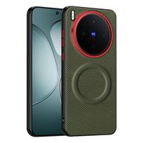 For Vivo X300 X300 Pro Case  Magnetic Soft TPU+Nylon Woven Leather Back Anti-Fingerprint Cover for VIVO X 300 vivo X300 black