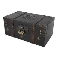 3pcs With Lock Treasure Chest Box Retro Decorative Storage Box Wooden Storage Box  For Keepsakes