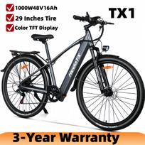 Naujas TX1 29 colių aliuminio rėmas 1000W 48V16AH paslėpta baterija 48KM/h kalnų suaugusiųjų miesto kelionėms šeimos 7 pavarų elektrinis dviratis TX1-1000W48V16Ah-GY-YY//