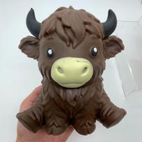 Jumbo Highland Cow Stress Balls Squishies Squeeze Toy Squeeze Ball Fidget Toy For Adults Slow-Rising Stress Relief Squeeze Toy black