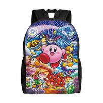 K-Kirbys Laptop Backpack Women Men Basic Bookbag for College School Students Cartoon Bag One Size gray