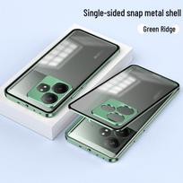 RealMe GT7 Pro Magnetic Metal Protective Phone Case - Drop-Proof Mirror Design Realme GT Neo6SE/GT Neo6 žalia