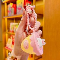 Adorable Animal Squeeze Toy Keychain: Panda, Rabbit, Bear Backpack Charms brown