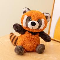 Lively Cute Red Panda Plush Toys Soft Fluffy Cartoon Happy Littlle Raccoon Doll Lovely Office Desktop Companion Kids Gift 25cm oranžinė