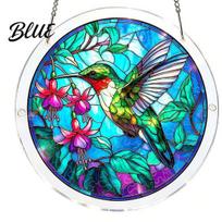 Decorative Sun Catcher Gift Acrylic Jigsaw Puzzle Suncatcher Window Hanging Kit Stained Glass Style DIY Handmade Decor Puzzles Home Garden E blue