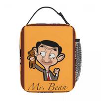 Mr Beans Cartoon Insulated Lunch Bags Leakproof Meal Container Thermal Bag Tote Lunch Box Office Travel Men Women One Size orange