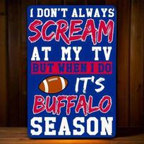 Buffalo Bills NFL Metal Tin Sign Wall Art  Man Cave Home Decor with Screaming Meme 20X30CM