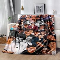 3D Shawn Mendes ranka rašyta dainininko minkšta pliušinė antklodė, flanelinė antklodė mesti antklodė svetainei, miegamajam, lovai, sofai, vaikiška dovana 75x90cm gray