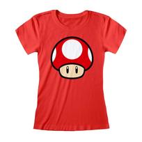 Nintendo Super Mario Bros Powerup Official Merch Fitted T-shirt MLXL2XL XXXL red