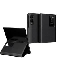 Z Fold8 Wide, Prabangus išmanusis langelis S-View Odinis piniginės dėklas Apverčiamas kortelių dangtelis, skirtas Samsung Galaxy Z Fold8 (Platus) , Apsauginės plėvelės Smūgiams atsparus dėklas For Samsung Z Fold8 Wide vyno raudonos spalvos