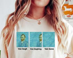 Van Gogho Van Going Van Gone Marškinėliai, Meno Marškinėliai, Juokingas Menas, Unisex M blue