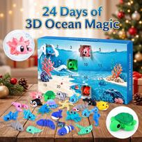 3D Printed Animal Christmas Advent Calendar with Surprise Figurines One Size