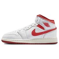 Air Jordan 1 Mid SE GS Balti Smėlio Raudoni Vaikų Sportbačiai Lobster Sail Vachetta-Tan FJ3464-160 36.5 white