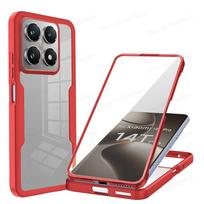 Dėl Xiaomi 14T Pro dėklo 360 laipsnių viso kūno apsauga Skaidrus telefono dėklas Dėl Xiaomi Redmi 14C K50 12T 14 T Pro Smūgiams atsparūs dėklai For Mi 14T Pro raudona