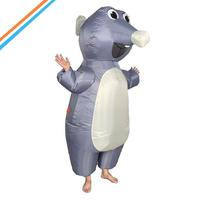 Mielas pelės pripučiamas Helovino kostiumas Juokingi rekvizitai Animacinis suaugusiųjų pripučiamas lėlės kostiumas One size fits all gray