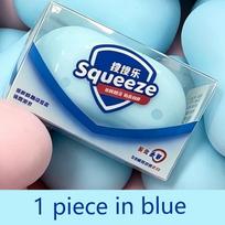 Super Decompression Soap Ball Squishy Soap Stress Ball Fidget Toy Crunchy Squeeze Ball Round Blocks Filled ASMR Anti Stress Toys blue