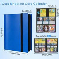 Trading Card Binder 9 Pocket Hold 360 Cards Binder Side-Loading Album Durable & Acid-Free Storage for Game Sports TCG Collection 1PC mėlyna