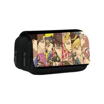 Jojos Bizarre Adventure Anime Pattern Waterproof Pen Bag With Multiple Pockets For Writers And Students Style 6 black