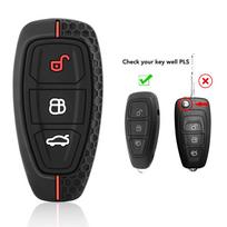 Silicone Car Key Case Shell for Ford Kuga Focus Mk3 Mk4 Mondeo Fiesta Titanium Ecosport Transit MK8 Cover Accessories raudona