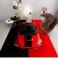 3D Sportinio Automobilio Kilimas Geltonas Juodas Baltas Lenktynių Juostelės Modernus Automobilio Dizainas Svetainei Miegamajam Automobilių Mėgėjų Dekoras Neslystantis 40X60CM black