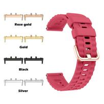 Silicone Strap for Samsung Galaxy Fit 3 Soft Adjustable Fashion Breathable Rose Gold Buckle Replacement Band for Galaxy Fit 3 Galaxy Fit 3&Silver Connectors raudona