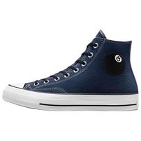 Converse x Stussy Chuck 70 Chuck Taylor All Star Abrasion Resistant High top Canvas Shoes Unisex Blue A03711C 35 black