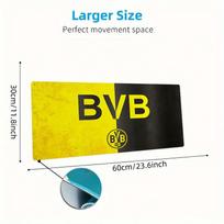 Dortmund Football Team Mouse Pad, Large Gaming Desk Mat, Non-slip XXL Mousepad for Laptop & Tablet, Mini PC Playmat with Stitched Edges 30cmx60cm(11.8x23.6inch) yellow