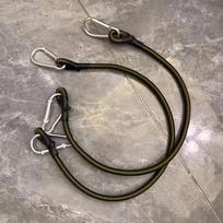 2pcs Rope with Carabiner Hooks/Flexible Durable Elastic Rope/Suitable for Camping Luggage Cargo Etc gray
