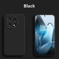 OnePlus 13 5G dėklas Dėklas OnePlus 13 5G skysto silikono TPU smūgiams atsparus vienspalvis telefono dėklas OnePlus 13 5G OnePlus 13 juoda