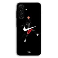 Dėklas Samsung Galaxy A57 Nike Jordan logotipas juodas fonas Maniacase juoda