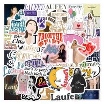 55-Piece Laufey Lin Bing Graffiti Stickers Set for Creative Decoration – Waterproof Stickers for Phone Cases, Desks, and Journals gray