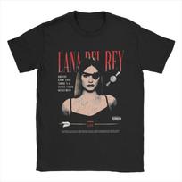 Vyriški marškinėliai su Lana Del Rey, medvilniniai viršūnėlės, vintažiniai marškinėliai trumpomis rankovėmis, apvalia apykakle, vakarėlio marškinėliai S juoda
